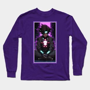 Anime Hero Power Meditation | Quality Anime Artwork | Anime Power Energy Meditation |  Manga Anime Art Long Sleeve T-Shirt